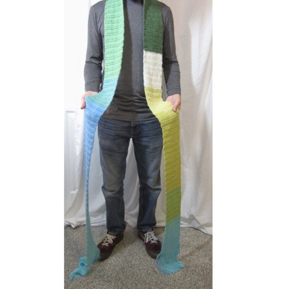 Giant Scarf 142x5 Handmade Crochet Knit Winter Men Women Dr Who Avant Garde NEW - Picture 3 of 6
